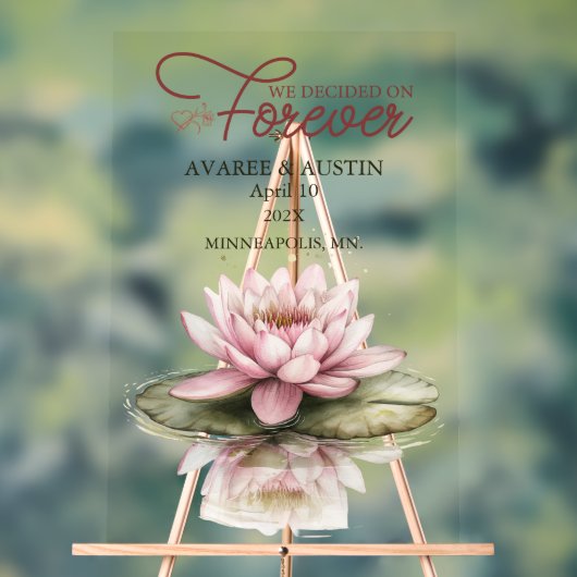 We Decided On Forever Wedding アクリルサイン (ニュートラル)