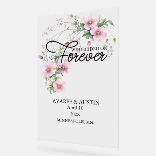 We Decided On Forever Wedding アクリルサイン (傾斜)