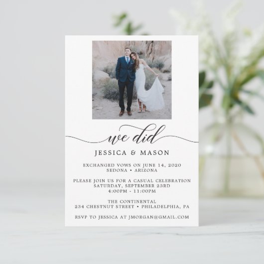 We Did -お祝い招待状の駆け落ち発表 招待状 (スタンド正面)