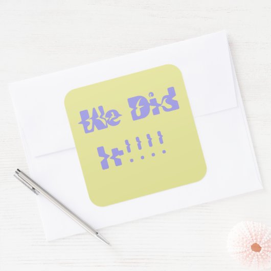 We Did It Purple and Yellow スクエアシール (封筒)