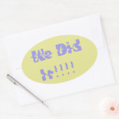 We Did It Purple and Yellow 楕円形シール (封筒)