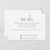 We DoハートRSVPカード 出欠カード (正面/裏面)