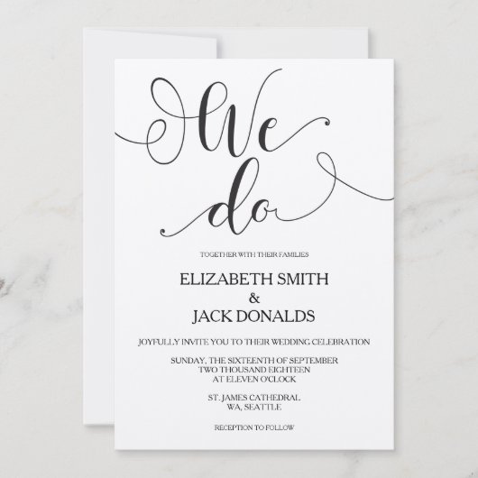 We Do結婚式招待状カード-書道 招待状 (正面)