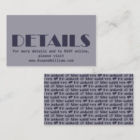 We Do – のモダン結婚詳細 エンクロージャーカード (正面/裏面)