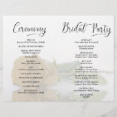 We Do! ゴールドオーカー・ローズDIY折りたたみ式結婚式プログラム (裏面)