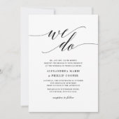 We Do シンプルBlack and White結婚's 招待状 (正面)