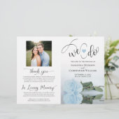 We Do! ダスティブルーローズDIY折りたたみ式結婚式プログラム (スタンド正面)