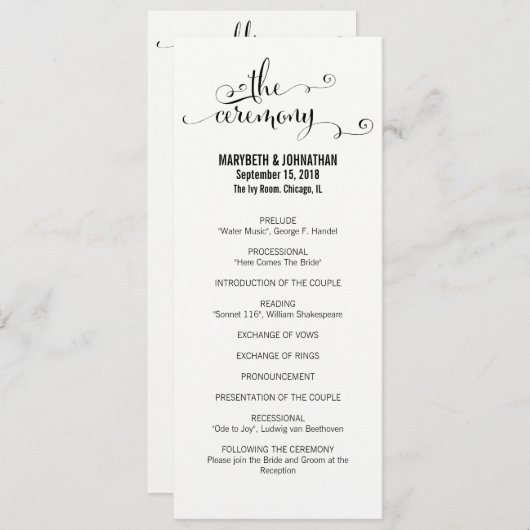 We Do モダンスクリプト結婚式 プログラム (正面/裏面)