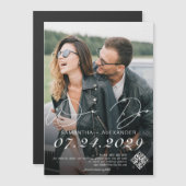 We Do 1 Photo モダン Scribble Script日付の保存 マグネット招待状 (正面/裏面)