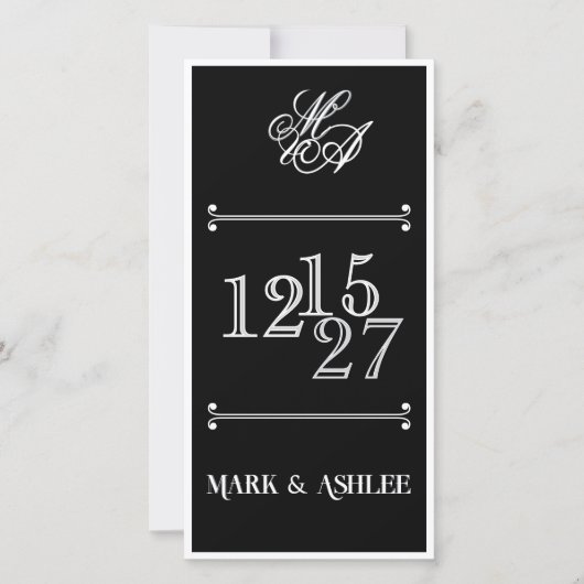 We Do 8x4 B&W Double Sided Wedding Invitation (正面)
