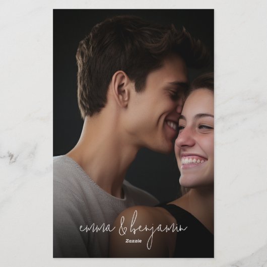 We Do - All In One BW - QR – 写真 – のメ結婚ニュー 便箋 (裏面)