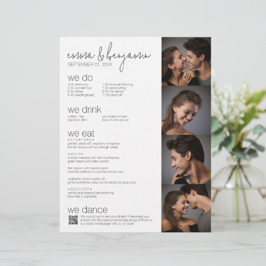 We Do - All In One BW - QR - 5写真のメ結婚ニュー レターヘッド (スタンド正面)