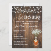 We do BBQ Couple Shower Whiskey Baby Breath 招待状 (正面)