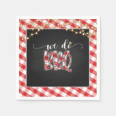 We Do BBQ Paper Napkin - Gingham スタンダードカクテルナプキン (正面)