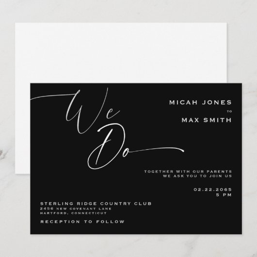 We Do Black & White 結婚's 招待状 (正面/裏面)