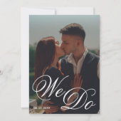 We Do Black & White Photo QR Code 結婚's 招待状 (正面)