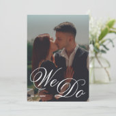 We Do Black & White Photo QR Code 結婚's 招待状 (スタンド正面)