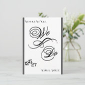 We Do, Black & White Wedding Invitation 招待状 (スタンド正面)