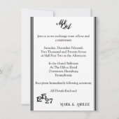 We Do, Black & White Wedding Invitation 招待状 (裏面)