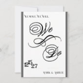 We Do, Black & White Wedding Invitation 招待状 (正面)