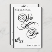 We Do, Black & White Wedding Invitation 招待状 (正面/裏面)