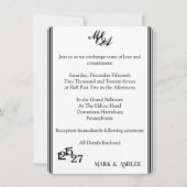 We Do, Black & White Wedding Invitation 招待状 (裏面)