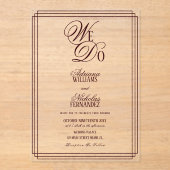 We Do Burgundy Old Money Wedding アクリル招待状 (正面)