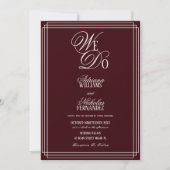 We Do Burgundy Old Money Wedding 招待状 (正面)