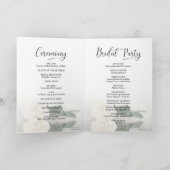 We Do Elegant Ivory White Rose Folded Wedding プログラム (内部)