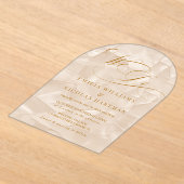 We Do Elegant Neutral Wedding アクリル招待状 (レイダウン)