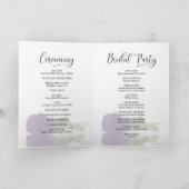 We Do Elegant Royal Purple Rose Folded Wedding プログラム (内部)