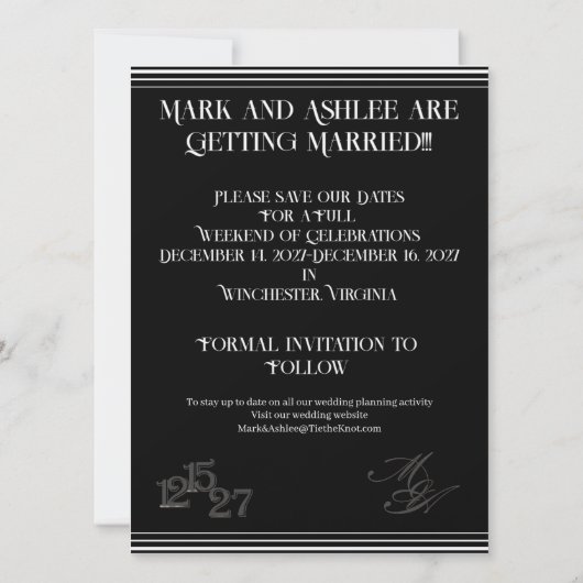 We Do Formal Save the Date セーブザデート (裏面)