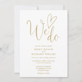 We Do Loveハート写真エレガント金ゴールド結婚 招待状 (正面)