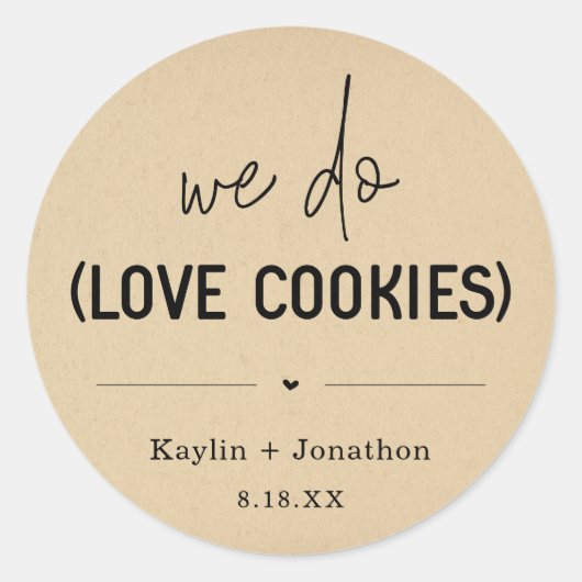 We Do Love Cookie結婚式の引き出物ラベル ラウンドシール (正面)