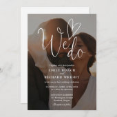 We Do Love Script エレガント Photoモダン結婚's 招待状 (正面/裏面)