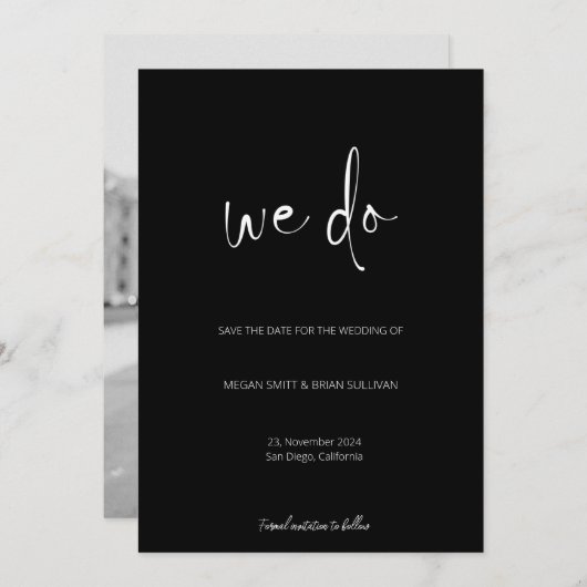 We Do Minimalist白黒写真 セーブザデート (正面/裏面)