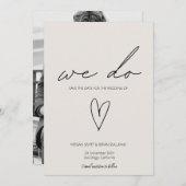 We Do Minimalist Beigeハート写真 セーブザデート (正面/裏面)