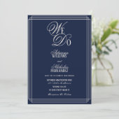 We Do Navy Blue Old Money Wedding 招待状 (スタンド正面)