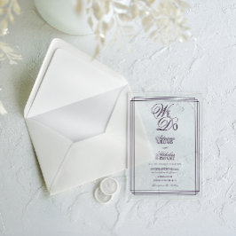 We Do Purple Old Money Wedding アクリル招待状