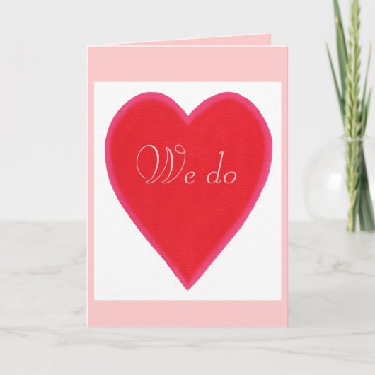 We do, Red Heart Wedding Invitation Cards 招待状 (正面)