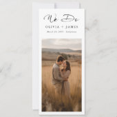 We Do Rustic Modern Script Bookmark Photo Wedding  セーブザデート (正面)