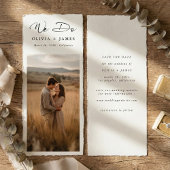 We Do Rustic Modern Script Bookmark Photo Wedding  セーブザデート