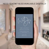 We Do Script ダスティブルー 白 QR ウェディング 招待状