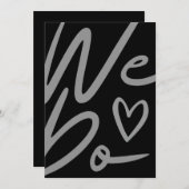We Do simple black Wedding invitation card シーズンカード (正面/裏面)