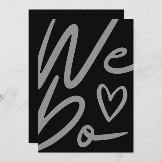 We Do simple black Wedding invitation card シーズンカード (正面/裏面)