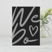 We Do simple black Wedding invitation card シーズンカード (スタンド正面)