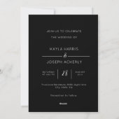 We Do simple black Wedding invitation card シーズンカード (裏面)