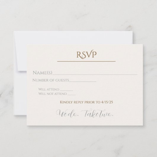 We Do Take Two RSVP Card (正面)