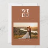 We Do Terracottaミニマルモダンリスト写結婚真 招待状 (正面)