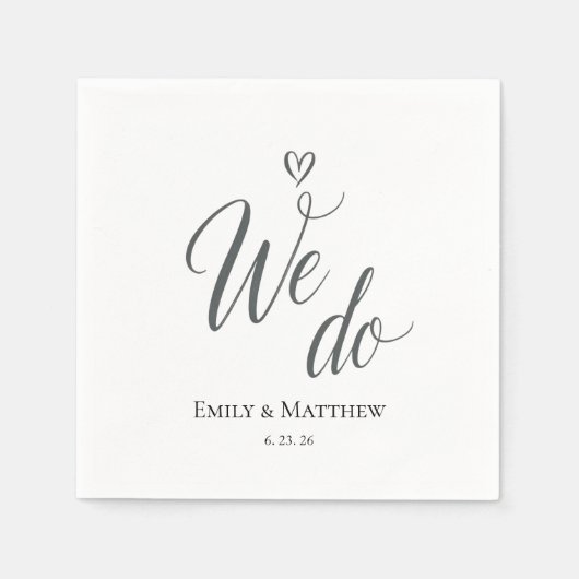 We Do Wedding Napkin スタンダードカクテルナプキン (正面)